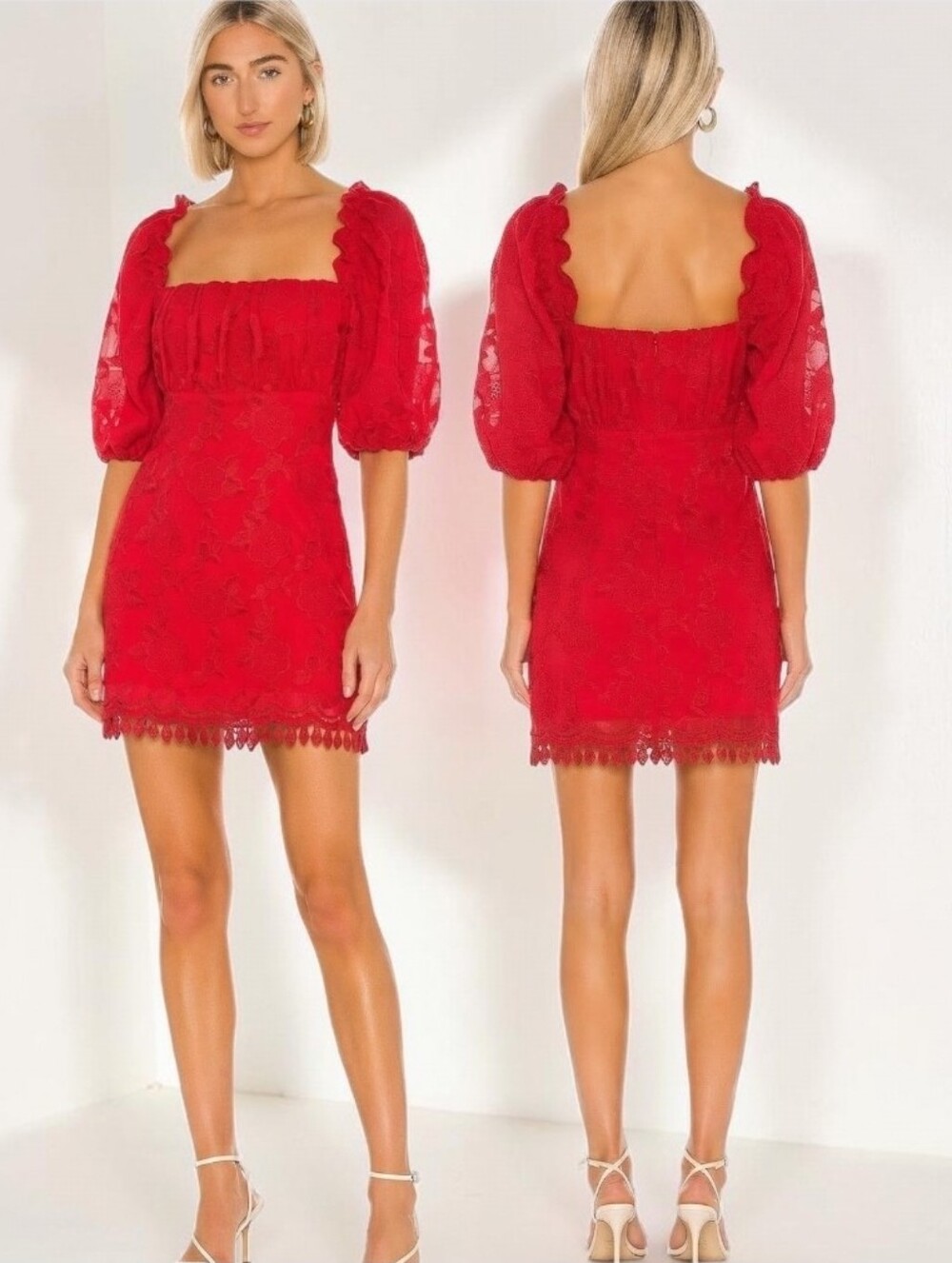 LOVERS + FRIENDS Jacquard Babydoll Mini Dress - Size M